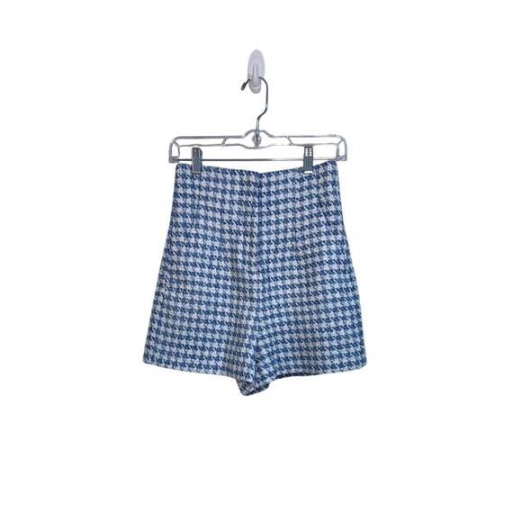 Zara Blue Houndstooth Shorts & Sweater Bundle - Picture 1 of 10